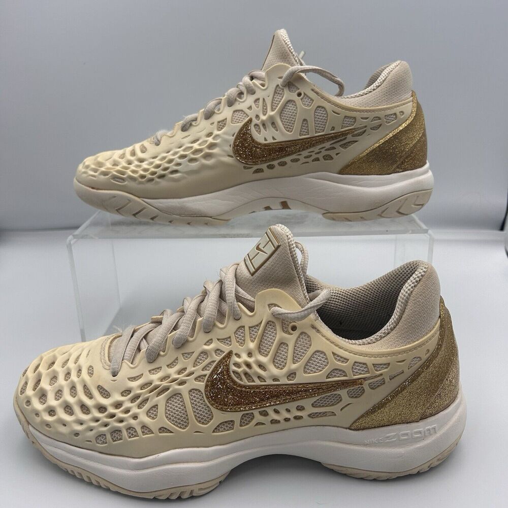 Nike Womens Air Zoom Cage 3 HC Phantom Metallic Gold 918199-007 Size US 7